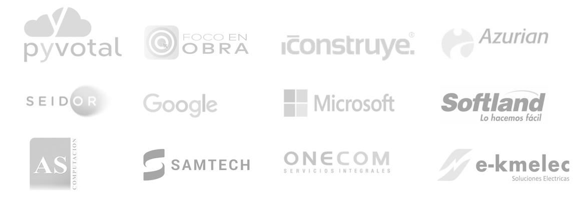 Partners y tecnologías: Microsoft, Google, Softland, Seidor, iconstruye y otros